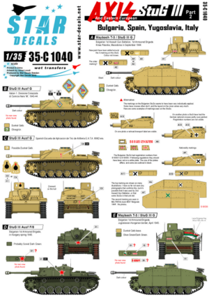 STAR Decals - Axis Powers/Eastern european Part 2 "StuG III"