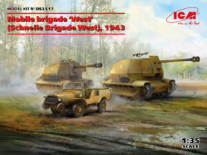 Wehrmacht-HEER "Baukommando Becker - Schnelle Brigade West '43" (FCM 36 105mm Howitzer/75mm Anti-tank gun + Laffly (f) Typ V15T) -  ICM "3 Kits" box