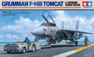 USN “United States Navy” Grumman F-14B TOMCAT + FH Corporation MD-3 Shipboard towing tractor  Two-seat, air superiority AW interceptor multirole fighter jet aircraf